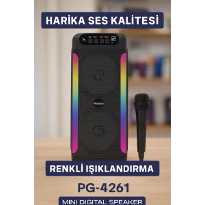 ieg™ Çift 4 inç Hoparlörlü RGB Işıklı Bluetooth Ses Sistemi