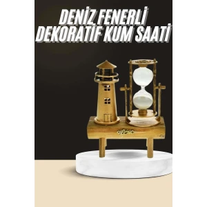ieg™ Dekoratif Kum Saati Deniz Feneri Retro Masa Hediyeli Eşya