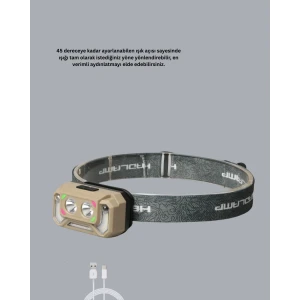 ieg™ Hareket Sensörlü LED Far 45 Derece Ayarlı Şarj Edilebilir