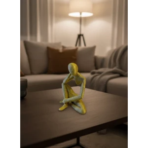 ieg™ Minimal Sarı İnsan Figürü Biblo Ev ve Ofis Dekoru