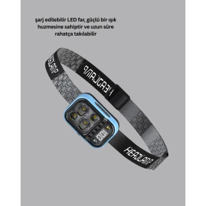ieg™ Type C Şarjlı LED Kafa Lambası Güç Göstergeli 53 Modlu