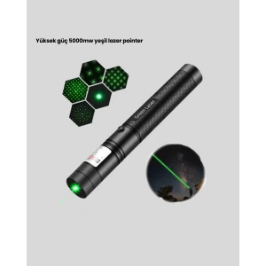 ieg™ Yüksek Güçlü Yeşil Lazer Pointer 5000mW Şarjlı