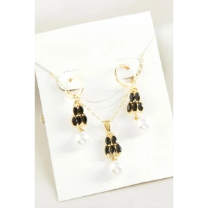 İnci Zirkon Taşlı Set Kolye