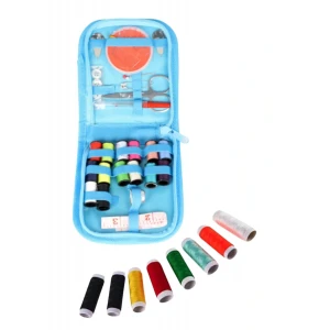 İplik Set Fermuarlı Plastik Dikiş Seti Mavi