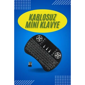 Işıklı Kablosuz Mini Klavye ve Dokunmatik Mouse Seti Türkçe Kablosuz