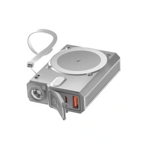 J38 10.000 mAh 20W PD Led Işıklı Magsafe Powerbank - Gri