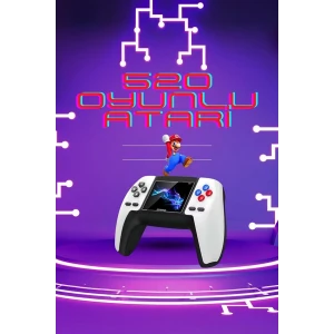 Kablosuz Oyun Konsolu Atari Game Stick Retro Konsol 520 Oyunlu