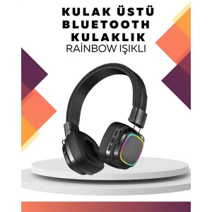 Kablosuz RGB Işıklı Katlanabilir Bluetooth Kulak Üstü Kulaklık