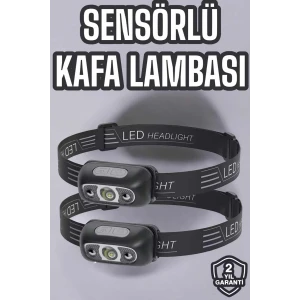 Kafa Lambası Kamp Lambası Led Işık Şarjlı Ayarlanabilir