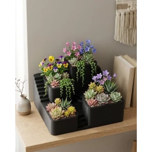 Kaktüs Saksı Seti Siyah
