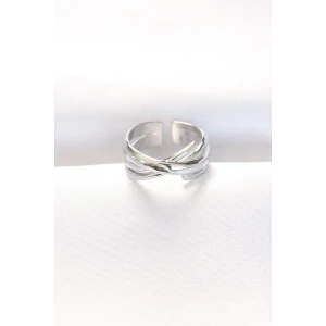 Kalın Silver Renk Ayarlanabilir Yüzük