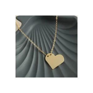 Kalp İsim Yazılabilir Boş Plaka Kolye