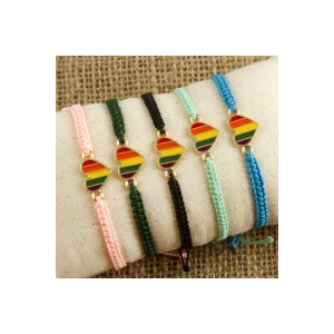 Kalp Makrome Örgülü Bileklik