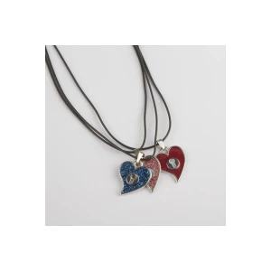 Kalp Metal Vinlex Deri Kolye