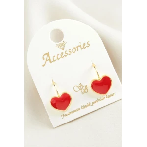 Kalp Mineli Klipsi Küpe