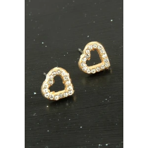 Kalp Taşlı Minik Küpe