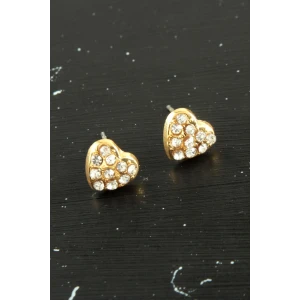 Kalp Taşlı Minik Küpe