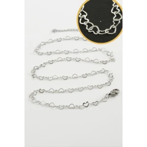 Kalp Zincir Çelik Kolye 45 cm