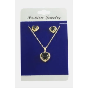 Kalp Zirkon Taşlı Set Kolye