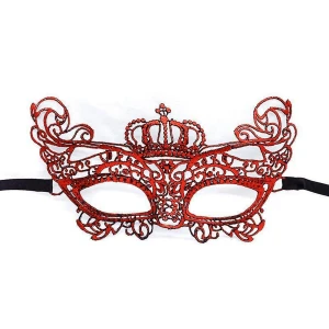 ieg™ Kırmızı Renk Dantel Örgü İşlemeli Parti Maskesi Model 2