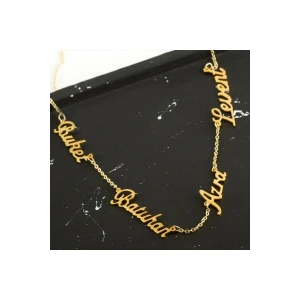 Kişiye Özel Dört İsim Yazılı Kolye