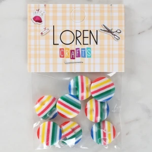 Loren Crafts 8li Desenli Düğme - 1097