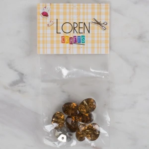 Loren Crafts kahverengi 8 li düğme - 243