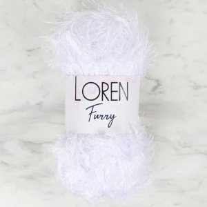 Loren Furry Beyaz El Örgü İpi - RF118 - 34067