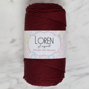 Loren Polyester Soft Macrame Bordo El Örgü İpi - LM039 - 34444