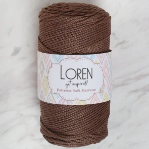 Loren Polyester Soft Macrame Kahverengi El Örgü İpi - LM032 - 34438