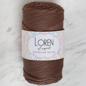 Loren Polyester Soft Macrame Kahverengi El Örgü İpi - LM032 - 34438