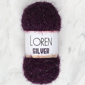 Loren Silver Patlıcan Moru El Örgü İpi - RS0109 - 34082