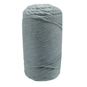 Makrome İpi 3 mm Polyester Gri Simli