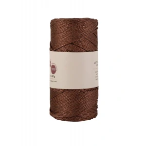Makrome İpi 3mm  Polyester Kahve Simli
