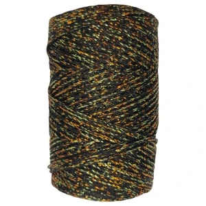 Makrome İpi 3mm  Polyester Siyah Altın Simli