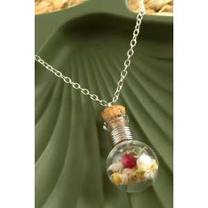 Mantar Tıpalı Fanus Canlı Kolye