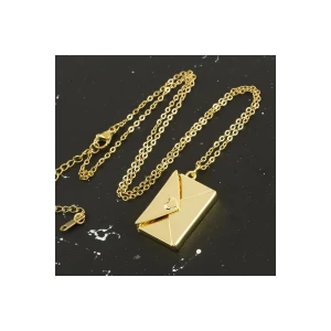 Mektup Kapaklı Çelik Kolye