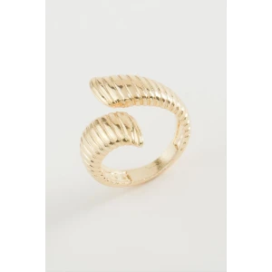 Oval Çizgili Metal Yüzük
