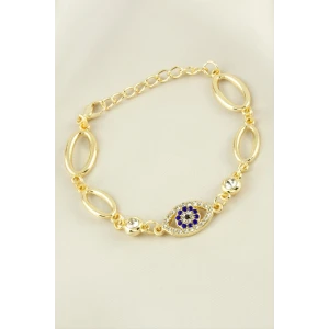 Oval Gözlü Taşlı Trend Bileklik