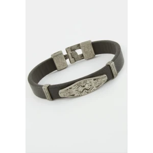 Oval Suni Deri Bileklik