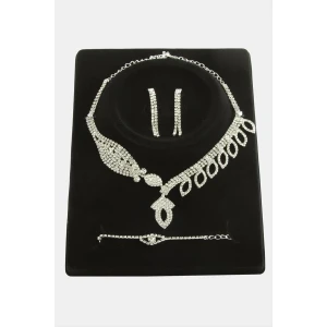 Oval Taşlı Lüks Set Kolye