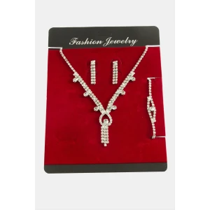 Oval Taşlı Lüks Suyolu Set Kolye