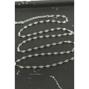 Oval Zincir Çelik Kolye 45 cm
