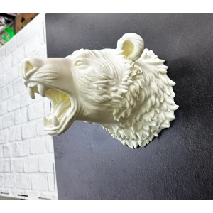Özel Tasarım Beyaz Ayı Duvar Aksesuarı 3D Dekoratif Heykel 25x19 cm