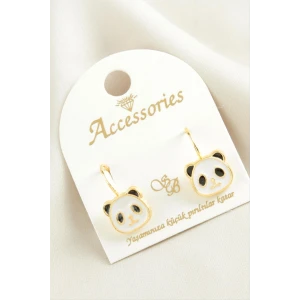 Panda Mineli Klipsi Küpe