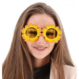 Papatya Şekilli Turuncu Sarı Renkli Hawaii Konsept Parti Gözlüğü 15x7 cm (4887)