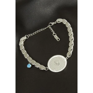 Para Arpa Zincir Lüks Çelik Bileklik