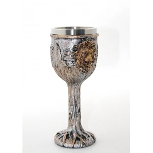 Paslanmaz Çelik Aslan Büstü Kadeh Bardak