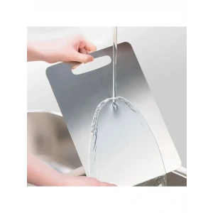 Paslanmaz Çelik Kesme Tahtası 24X15 cm Mutfak Sebze Et Kesme Tahtası Doğrama Tahtası Mutfak Aksesuarları (4887)