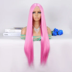 Pembe Ekstra Uzun Tül Peruk